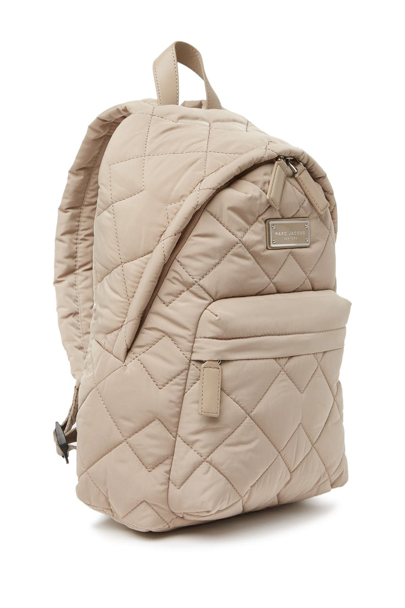 Marc Jacobs Large Quilted Nylon Backpack in Light Smoke Tan