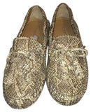 Coach Q3276 - Metal Wash Snake Embossed Nadia Flats in Sillver/Ivory SIZE 6