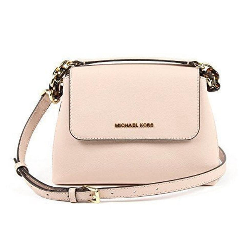 Michael Kors Selma Gold Stud White Saffiano Leather Crossbody Handbag $328