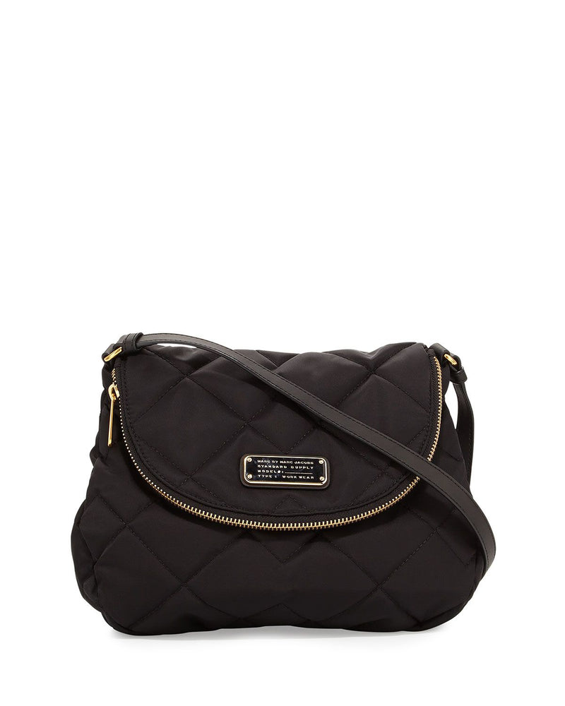 Vegan Leather Quilted Crossbody Bag –