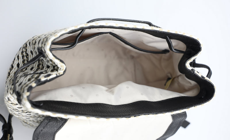 Kate Spade Kingston Simona Leather Jute Woven Backpack