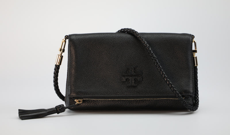 Tory Burch Pebbled Leather Taylor Fold Over Mini Crossbody Bag