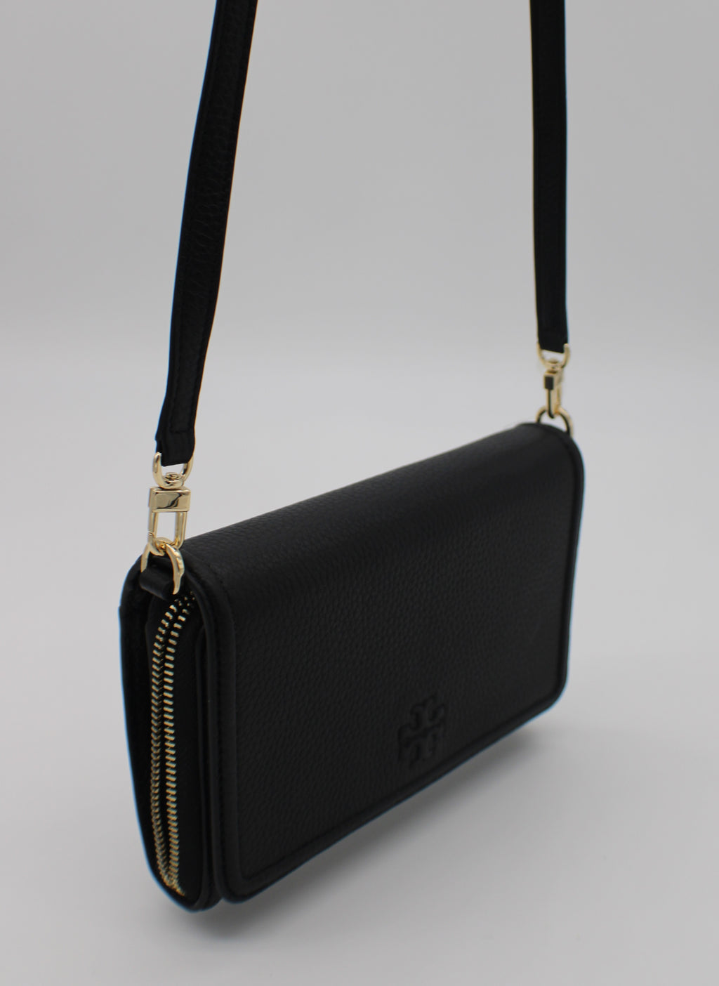 Tory Burch Thea Black Crossbody Bag Wallet Clutch Purse with Card Pouch  Case 192485578423
