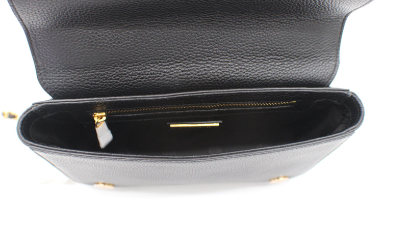 Tory Burch Britten Leather Adjustable Shoulder Bag/Crossbody in Black 