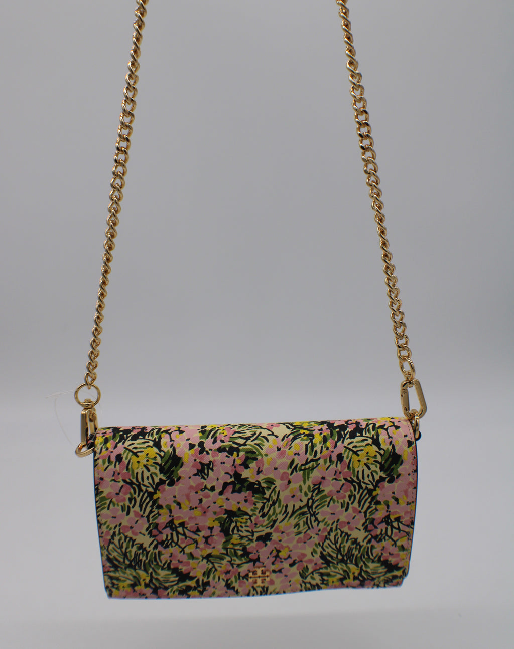 Tory Burch Emerson Printed Chain Crossbody Floral Bag.RET $395.00. AUTHENTIC