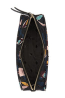 Kate Spade WLRU5559 - Dawn Paper Rose Cosmetic or Pencill Case in Black Multi Rose
