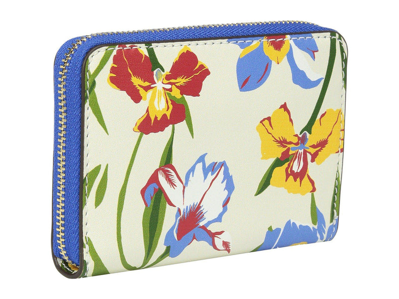 Tory Burch Printed Leather Floral Zip Continental Wallet