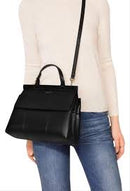 Tory Burch 66285-  Block T Top Handle Satchel Crossbody in Black