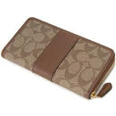 Coach Signature PVC Leather Accordian Zip Wallet