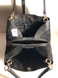 Coach Lexy Mixed Leather Suede Large Shoulder Bag
