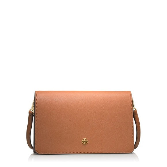 Tory burch emerson combo crossbody saffiano leather imperial