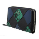 Coach Accordion Zip Snake Skin Embossed Patchwork Wallet