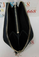 Coach Accordion Zip Snake Skin Embossed Patchwork Wallet