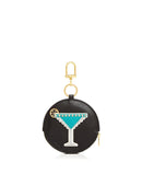 Tory Burch Martini Leather Coin Case KEY FOB Keychain