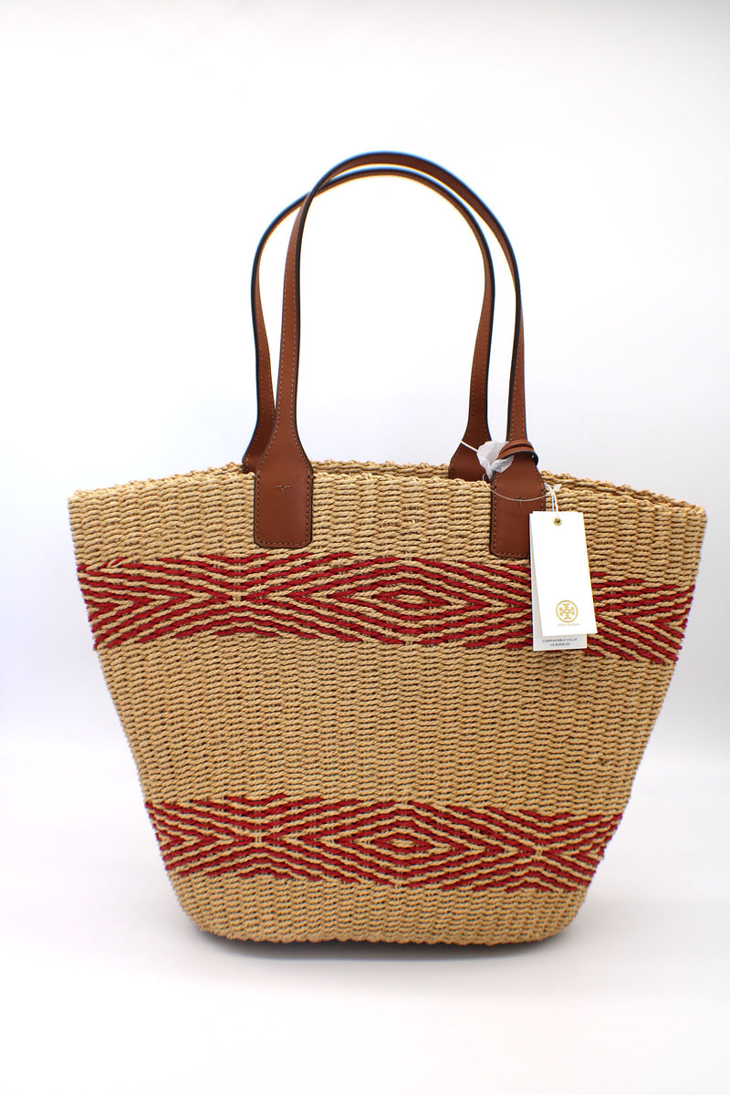 Tory Burch Miller Straw Stripe Tote