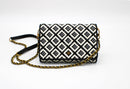 Tory Burch Robinson Woven Leather Chain Wallet Crossbody
